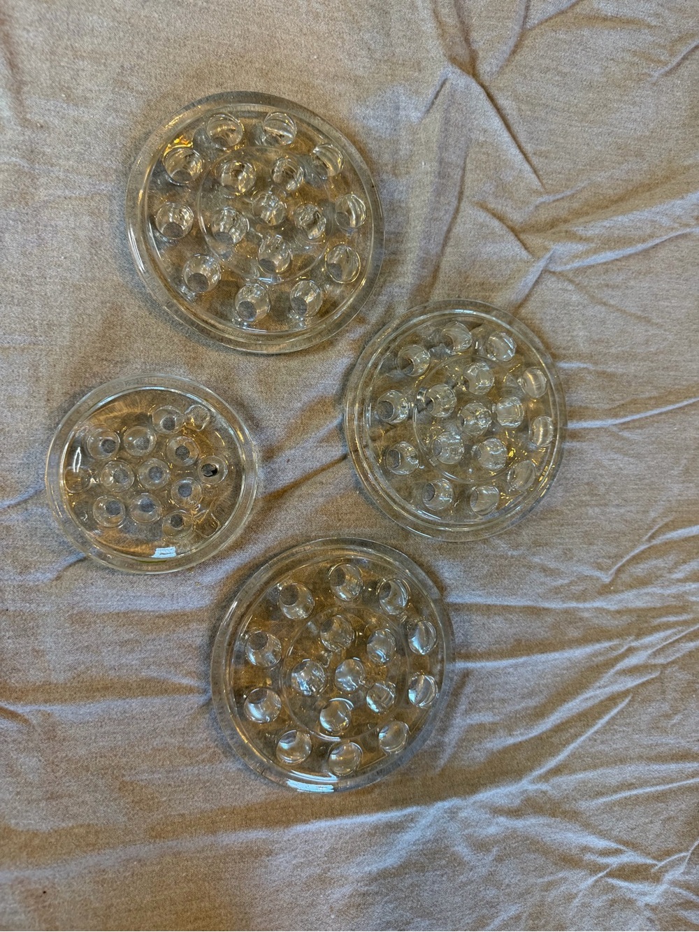 Clear Glass Flower Frog Set - 4 Piece